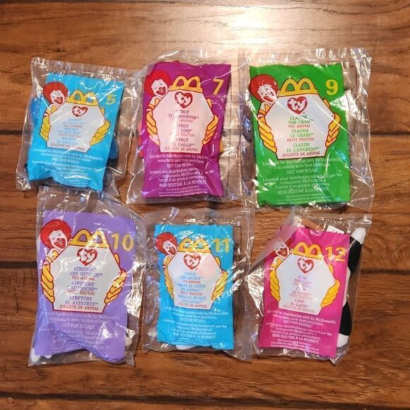 Bundle of 6 unopened McDonalds happy meal teanie beanie babies from 1999 - Picture 2 of 5
